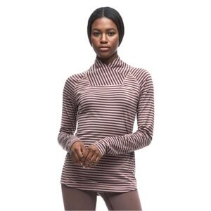 Indyeva Striped Long Sleeve shirt like new activewear Mink pink Strika II Womens